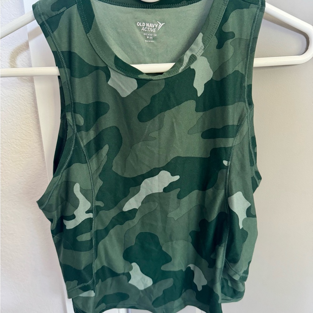 Old Navy Kids Green Camouflage Tank Top